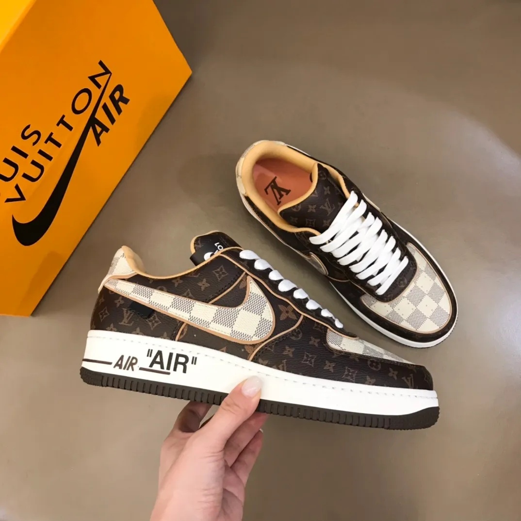 Men's shoes 💰p420 "*OUIS *UITTO*" x OFF-WHITE x Nike tripartite collaboration! Trendy and cool men's casual sports shoes with unrivaled color matching. The design idea basically continues the style of THE TEN. The Swoosh line and tongue label have a very familiar visual effect and are both fashionable and trendy! A must-have for fashionistas! The effect on your feet is absolutely stunning! Size: 38-45